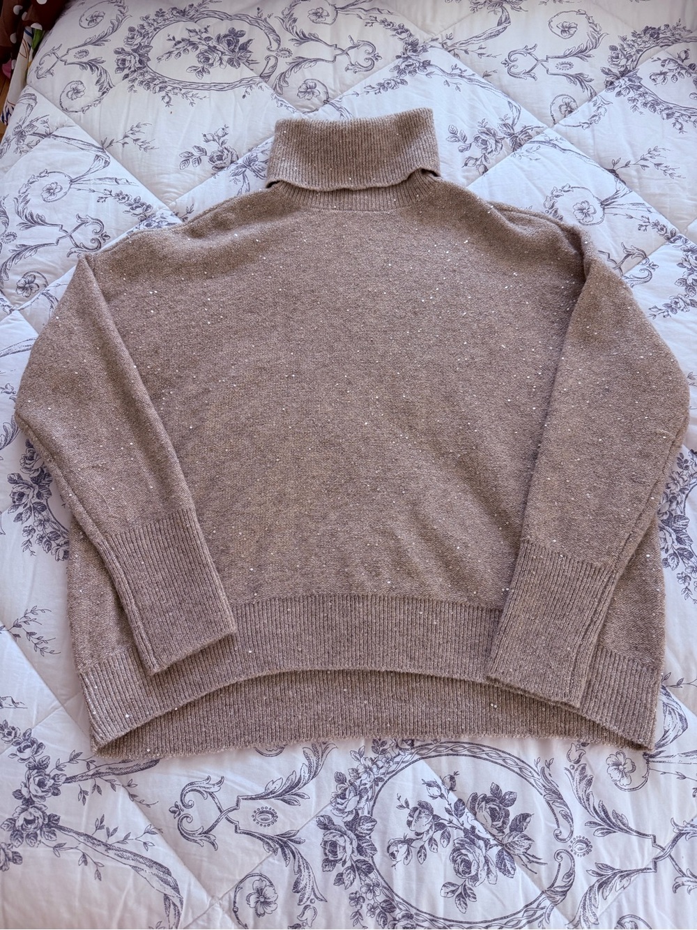 Beige Oversized Turtleneck Sweater (5)
